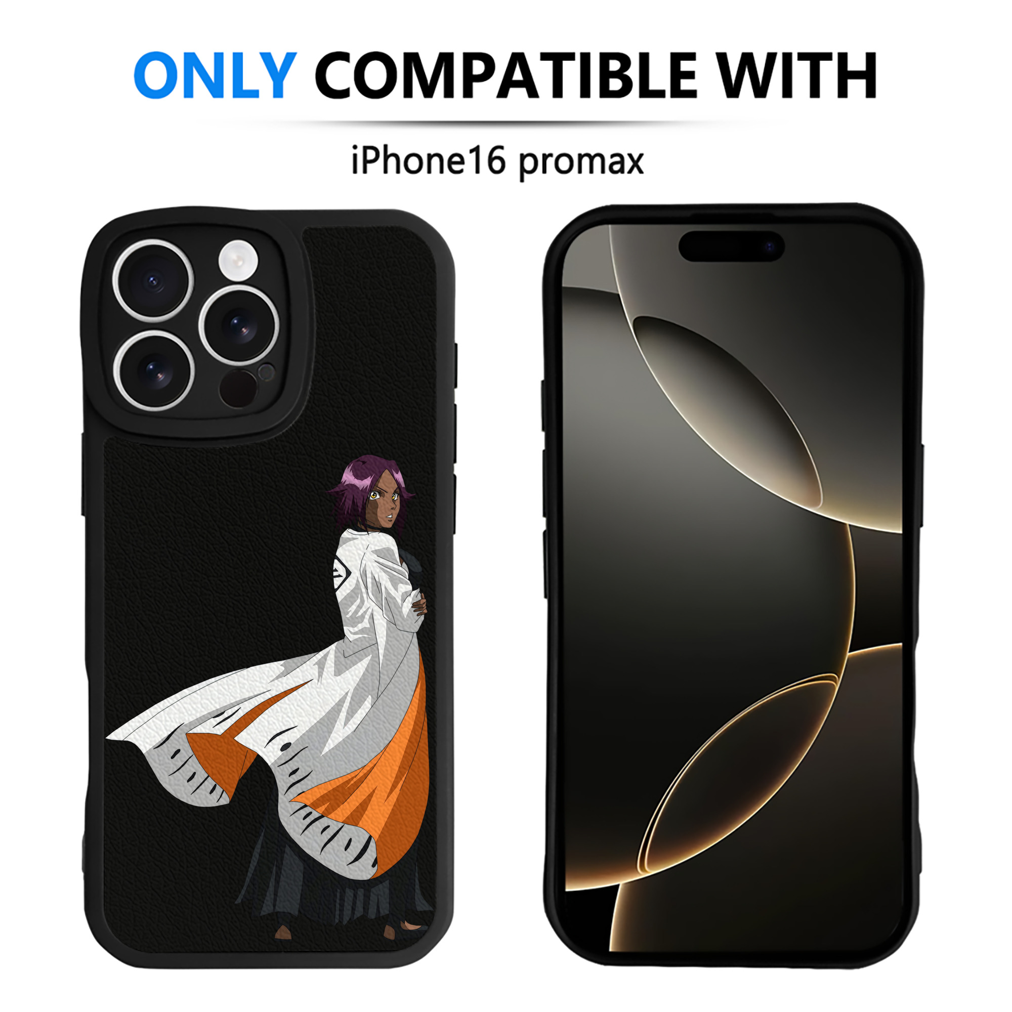 （画像用） ブリーチ 四楓院 夜一（しほういん よるいち） BLEACH Shihouin Yoruichi 【iPhone 16シリーズ対応】シリコンスマホケース（レザー調） 材質：シリコン
